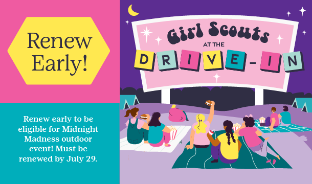 girl scout renewal event at the starlite drive-in
